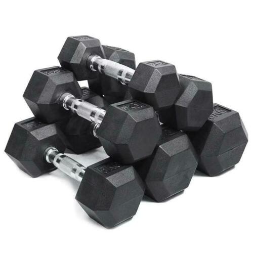 Black Rubber Hex Dumbbell – 4KG