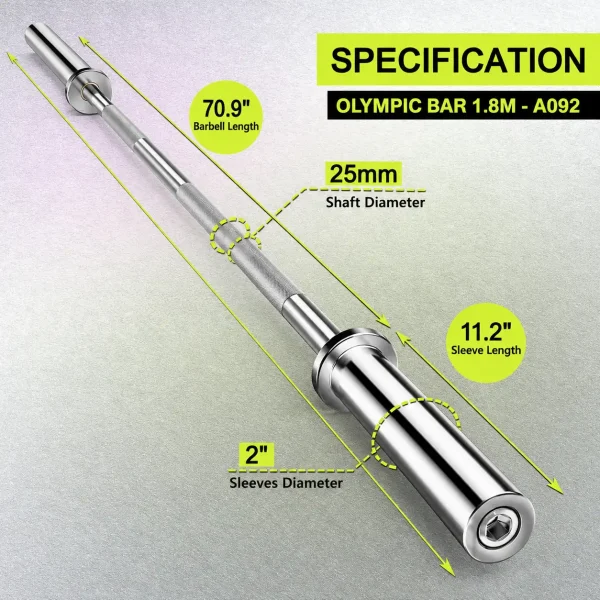 SEEPOWER Olympic Bar 1.8M Dia 25MM